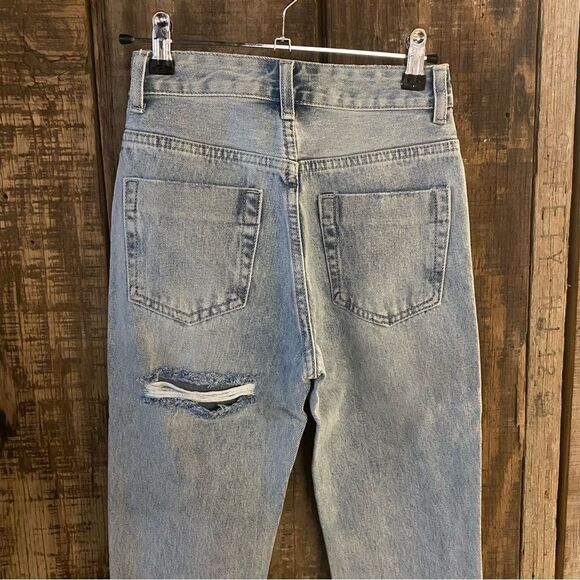 NWT superdown bailee butt slit jeans high rise slim skinny blue Revolve 23 - Picture 15 of 16